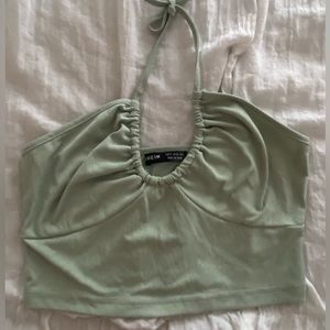 Green halter top